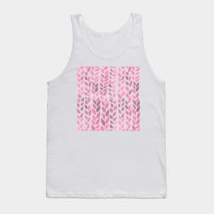 Simple Watercolor Leaves -  Light Pink Tank Top